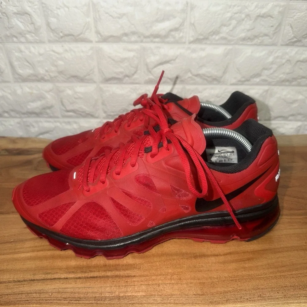 Nike Air Max+ 2012 University Red Black Men's Running Shoes Size 11.5 487982-601